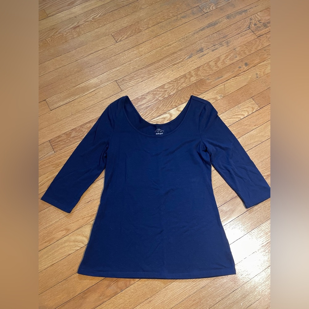 Old Navy Deep Blue Long Sleeve Tee